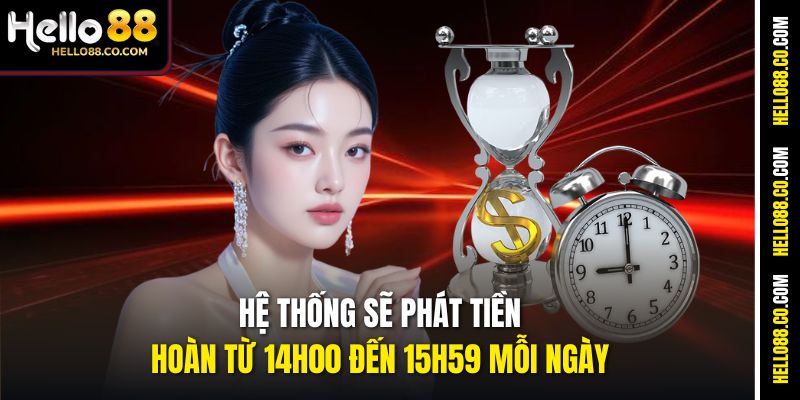 Hệ thống sẽ phát tiền hoàn từ 14h00 đến 15h59 mỗi ngày